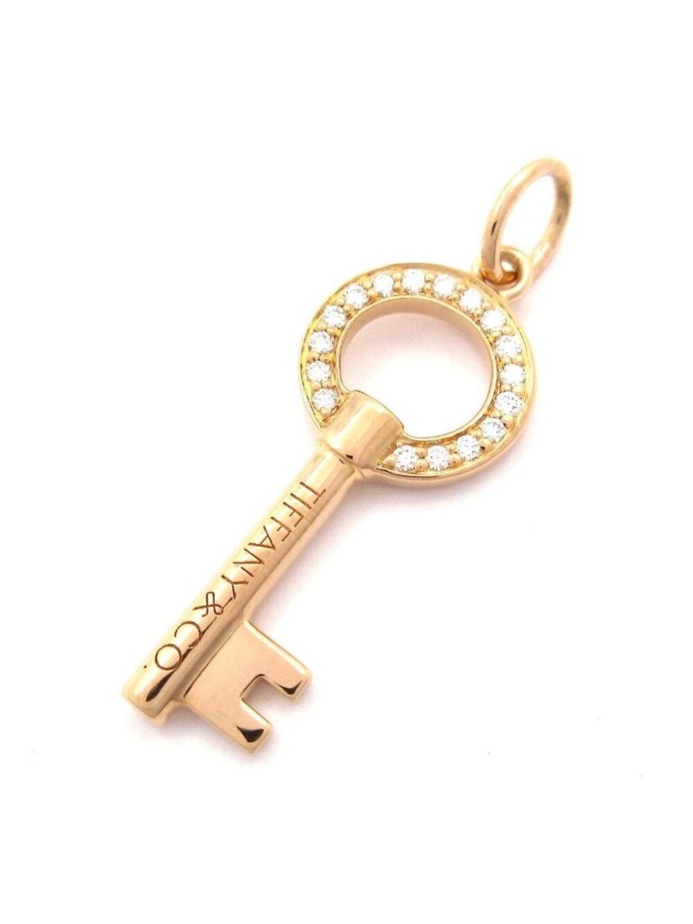 Tiffany & Co Pendant 18k Yellow Gold Diamond Key